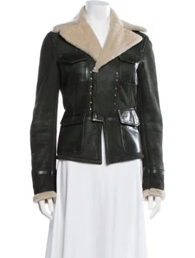 Pre-owned Dsquared2 2013 Shearling Jacket In Green