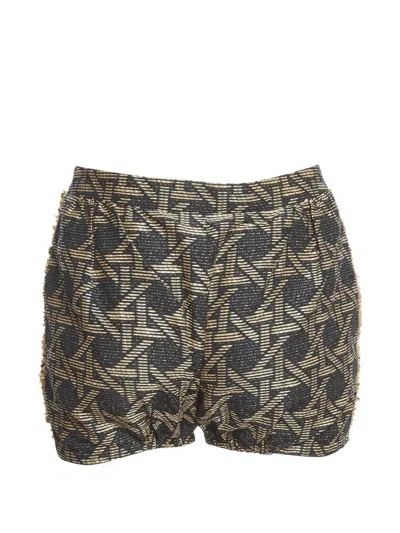 Pre-owned Dsquared2 2014 Wicker-woven Jacquard Shorts In Black