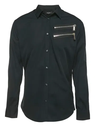 Pre-owned Dsquared2 2019 50 Zip Cotton Shirt In Black