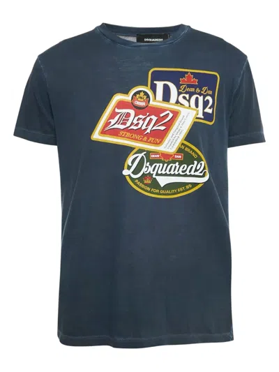 Pre-owned Dsquared2 2024 Statement Print T-shirt In Blue
