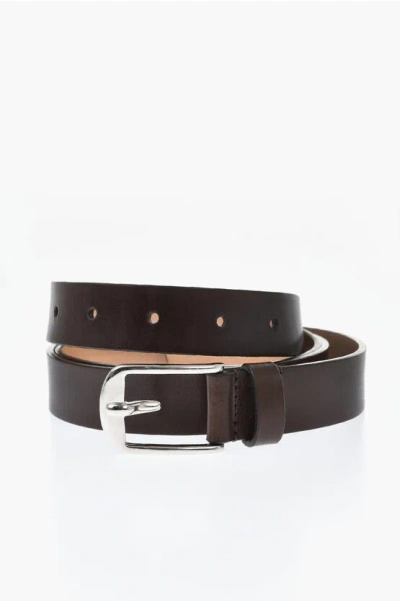 Dsquared2 25mm Solid Leather Belt In Burgundy