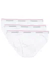 Dsquared2 Pack Of Three White Stretch-cotton Briefs From Featuring Logo Waistband In White