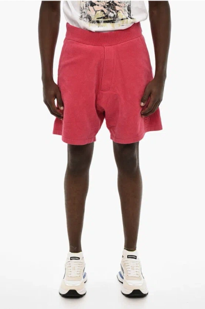 Dsquared2 3 Pockets Terry Cotton Shorts In Pink