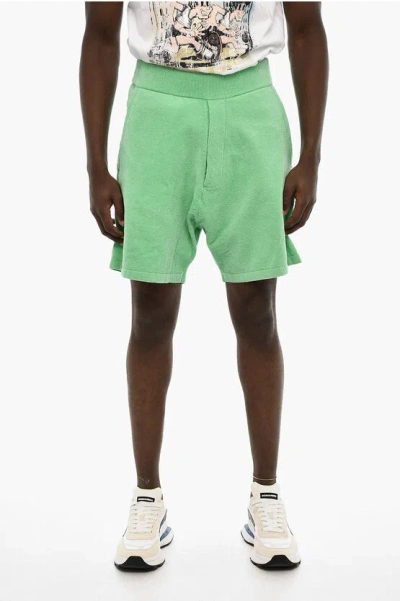 Dsquared2 3 Pockets Terry Cotton Shorts In Green