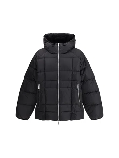 Dsquared2 Men 3d Long Nylon Down Jacket In Black
