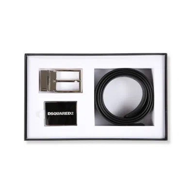 Dsquared2 4-in-1 Black Belt Gift Set In Multi