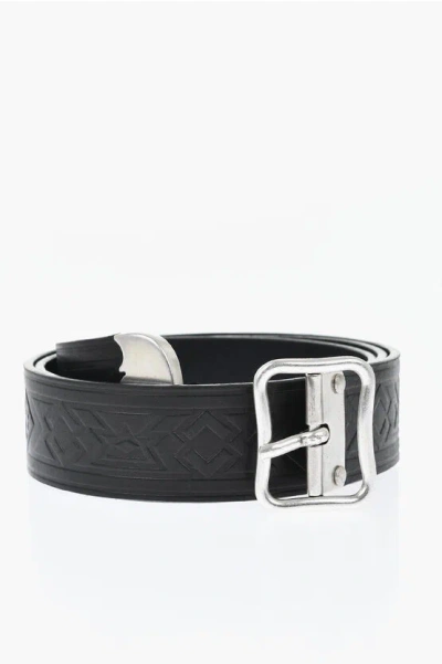 Dsquared2 40mm Endless Journey Leather Belt In Black