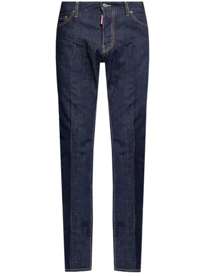 Dsquared2 5-pocket Fitted Trousers In Blue