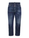 Dsquared2 Blue Cotton Blend Jeans In Dark Blue