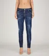 Dsquared2 Mod. Cool Girl Cotton Jeans In Navy Blue