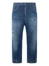 Dsquared2 5 Pockets Navy Blue Cotton Elastane Pants In Blue