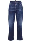 Dsquared2 Boston Basic Wash Straight-leg Jeans In Navy Blue