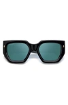 Dsquared2 53mm Rectangular Sunglasses In Black/ Teal