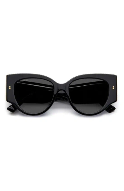 Dsquared2 54mm Cat Eye Sunglasses In Black Gold/ Grey
