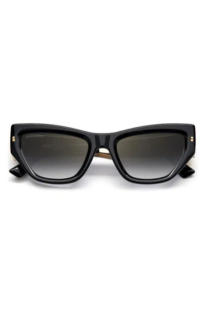 Dsquared2 54mm Cat Eye Sunglasses In Black / Gold/ Grey