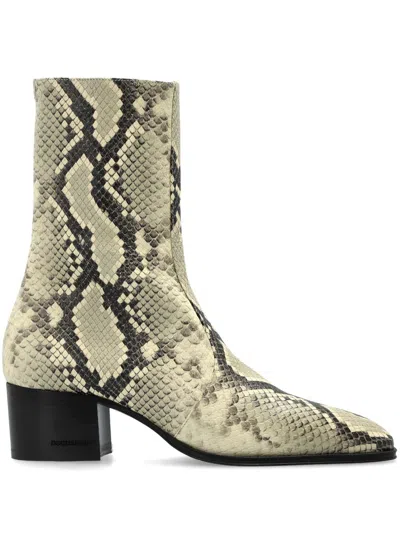 Dsquared2 55mm Snake-print Ankle Boots In Multi
