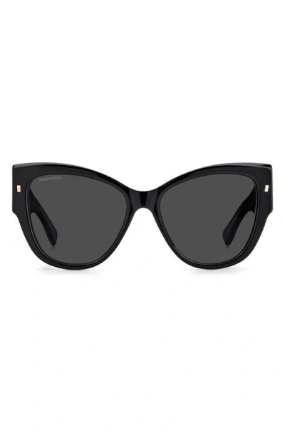Dsquared2 56mm Cat Eye Sunglasses In Black