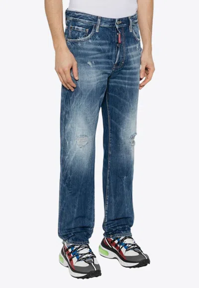 DSQUARED2 642 DISTRESSED STRAIGHT-LEG JEANS