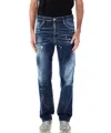 Dsquared2 Distressed Belt Loop Trousers In Blue