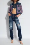 Dsquared2 Paint Splatter Distressed Skinny Jeans In Blue