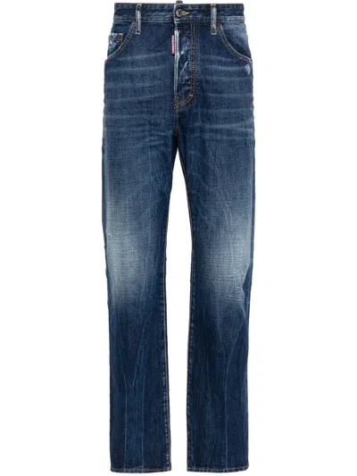 Dsquared2 642 Mid-rise Straight-leg Jeans In Navy Blue