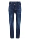 Dsquared2 Blue Jeans With Belt Loops And Logo Patch On The Rear In Blu