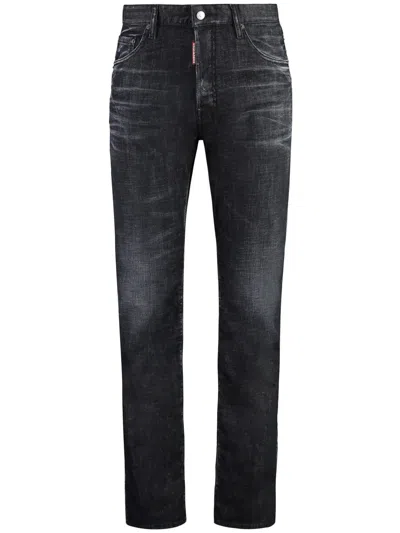 Dsquared2 Easy Black Wash Tidy Biker Black Stretch Cotton Denim Jeans