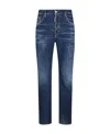 Dsquared2 Straight Leg Stretch Denim Jeans With Vintage Finish In Blue