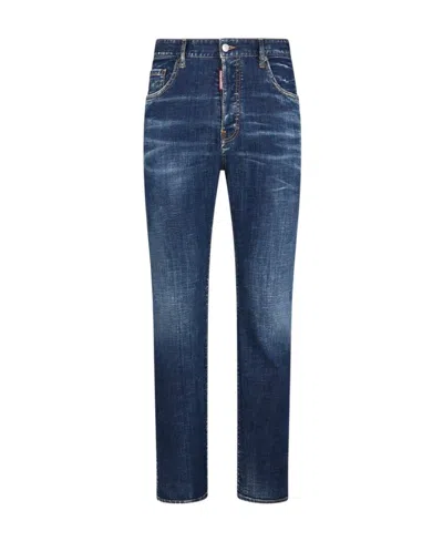 DSQUARED2 DSQUARED2 LOGO PATCH STRAIGHT-LEG JEANS