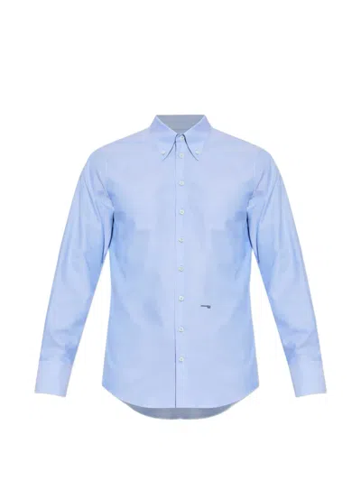 Dsquared2 70's B. Down Button-down Long-sleeve Shirt In Blue