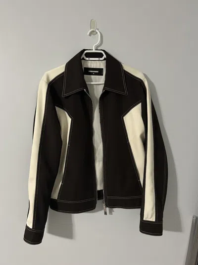 Pre-owned Dsquared2 70's Color Block Jacket In Brown