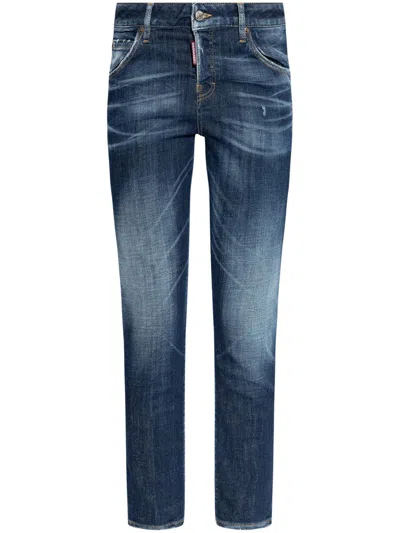 Dsquared2 Cool Girl Skinny Distressed Jeans In Blue