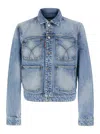 Dsquared2 Diagonal-wash Pockets Jacket In Blue