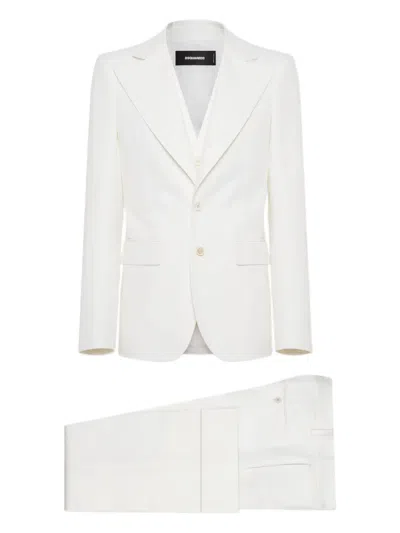 Dsquared2 70s Single-breasted Suit In White