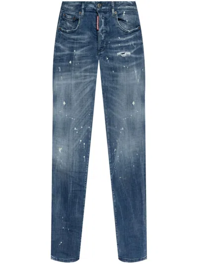 Dsquared2 Belt-loop Jeans In Blue