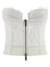 Dsquared2 Off-the-shoulder Bustier Top With Lace And Tulle Detailing In Multi