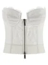 Dsquared2 Off-the-shoulder Bustier Top With Lace And Tulle Detailing In White