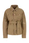 Dsquared2 Cotton Jacket With Belted Waist And Chest Pockets