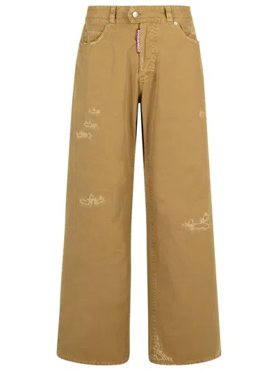 Dsquared2 9 To 5 Distressed Low Rise Jeans In Brown