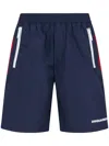 Dsquared2 Color-block Shorts With Elastic Waist In Blue