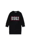 Dsquared2 Merino Wool Dress With Logo Dsq2 In Black