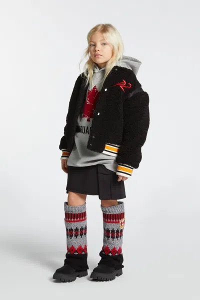 Dsquared2 Kids' Abito Maxi-felpa Con Logo Sport In Black
