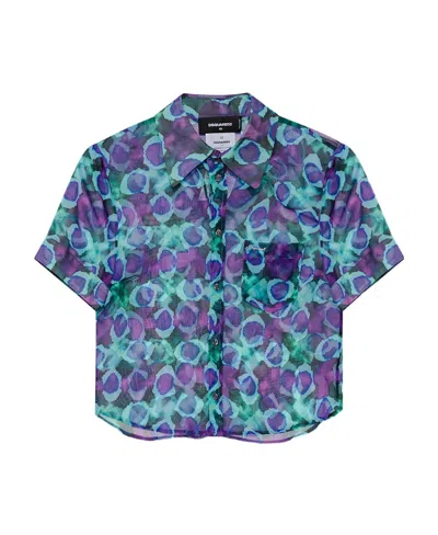 DSQUARED2 DSQUARED2 FLORAL-PRINTED SHORT-SLEEVED BUTTON-UP SHIRT