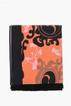 Dsquared2 Abstract Patterned Cotton Beach Towel In Orange