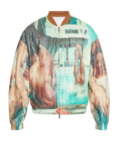 DSQUARED2 DSQUARED2 ABSTRACT-PRINT ZIPPED-UP BOMBER JACKET
