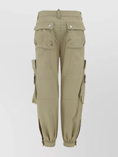 Dsquared2 Adjustable Denim Cargo Trousers In Green