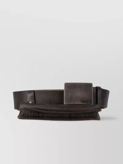 Dsquared2 Adjustable Textured Buckle Belts In Brown