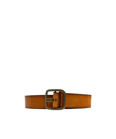 Dsquared2 Logo-engraved Buckle Leather Belt In Brown