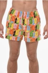 Dsquared2 Nylon Swim Shorts With All-over Logo In Multi
