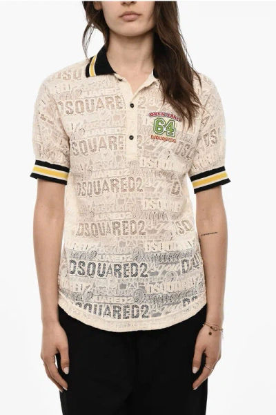 Dsquared2 All-over Logo Lace Polo